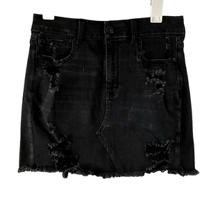 American Eagle Outfitters Black Distressed Mini Skirt